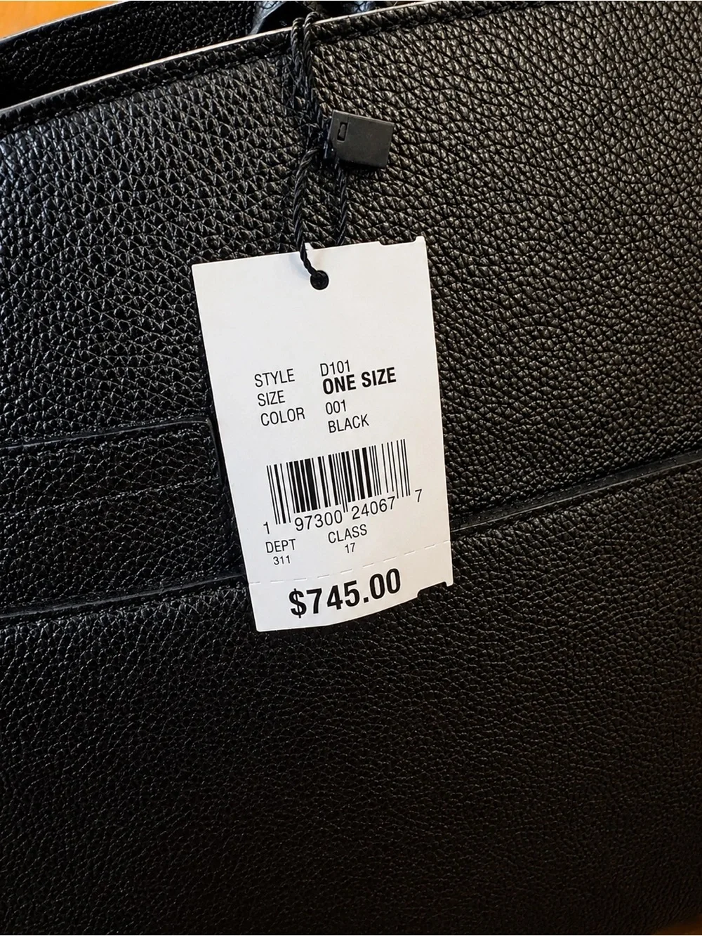 NWT DeMellier The Hudson Leather Tote Black